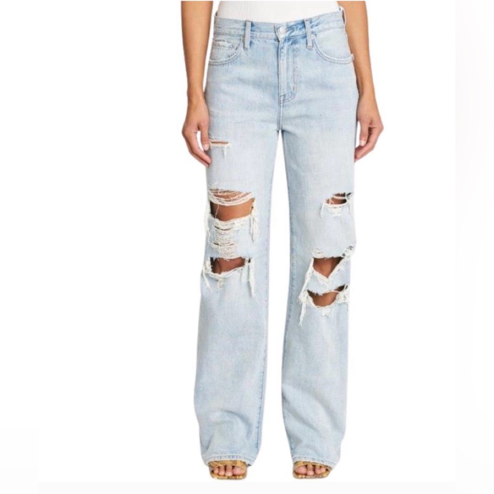 Size 30 PISTOLA bobbie mid rise loose straight leg jeans in encinitas distressed